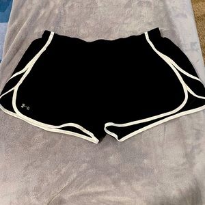 Under Armour running shorts.